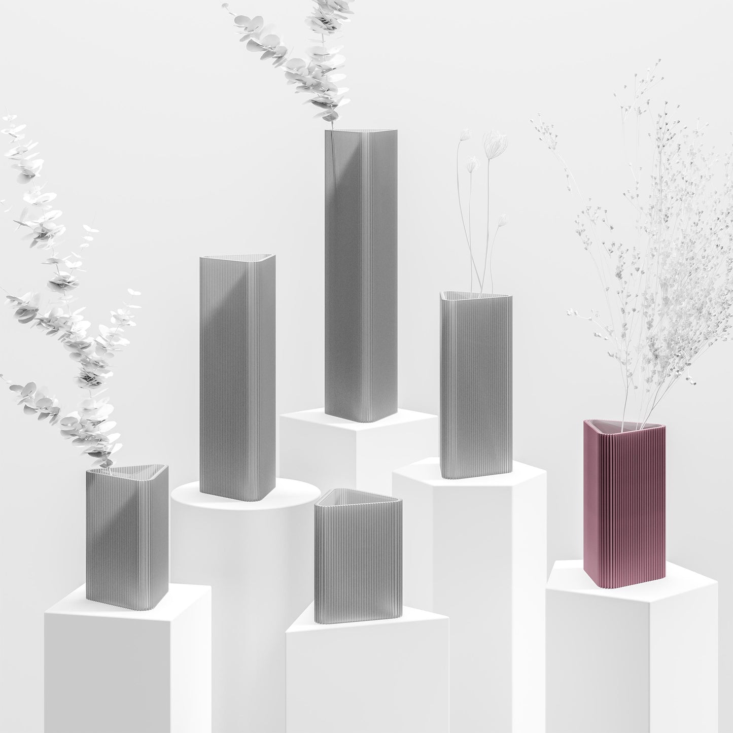Dreieckig vase lila