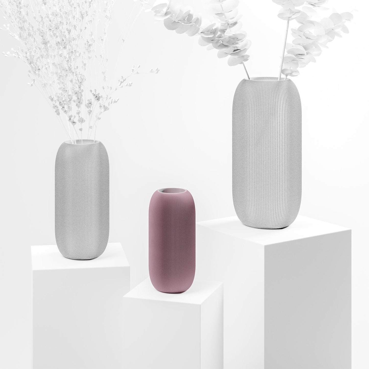 minimalistische vase geriffelt